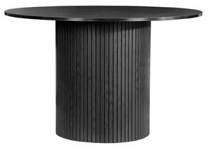 Avenel Fluted Wooden Dining Table Round In Black