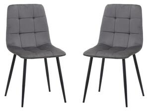 Avenel Grey Fabric Dining Chairs In Pair