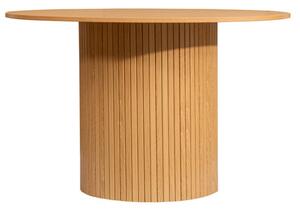 Avenel Fluted Wooden Dining Table Round In Oak