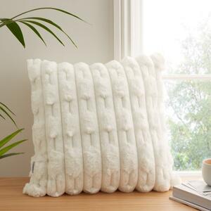 Bianca Carved Faux Fur Square Cushion