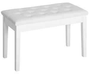 HOMCOM PU Leather Upholstered Piano Stool Makeup Stool Bench Dressing Table Seat with Storage 76x36x50cm, White