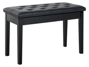 HOMCOM Elegant Piano Bench with Storage, PU Leather Upholstered Dressing Table Stool, 76x36x50cm, Black