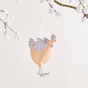 Resin Hen Hanging Decoration Apricot