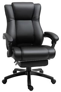 Vinsetto Executive Home Office Chair Swivel High Back Recliner PU Leather Ergonomic Chair, with Footrest, Wheels, Adjustable Height, Black