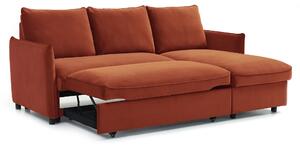 Thalia Velvet Upholstered Corner Sofa Bed for Living Room or Bedroom | Roseland Furniture