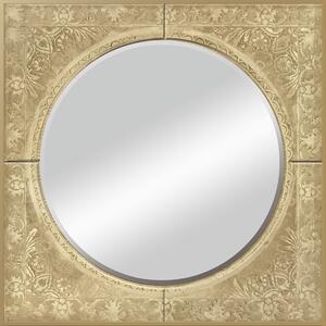 Antique Printed Square Wall Mirror Gold