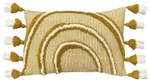 Furn. Rainbow Tuft Tasselled 30cm x 50cm Filled Boudoir Ochre