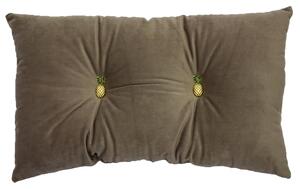 Paoletti Pineapple Velvet 30cm x 50cm Filled Boudoir Grey