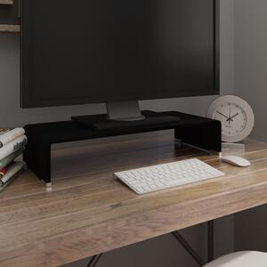 TV Stand/Monitor Riser Glass Black 60x25x11 cm