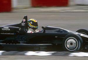 Photography Rickard Rydell in a Toyota racing in a Formula Two race