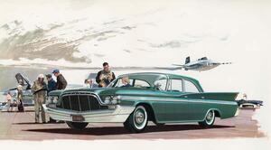 Photography New DeSoto Car and Jet Pilots, 1960, American School