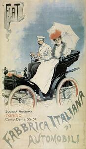 Photography Poster advertising an early 'FIAT' car, 1899, Carpanetto, Giovanni Battista