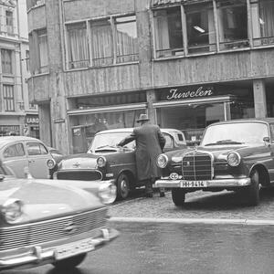 Photography Street scene at Alstertor street in Hamburg, Germany 1960s