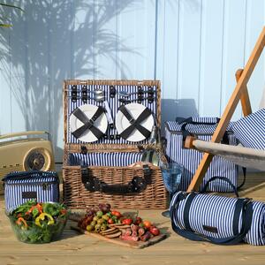 Three Rivers 4 Person Picnic Basket with Picnicware Brown