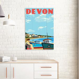 The Art Group Devon Wooden Wall Blue/Red