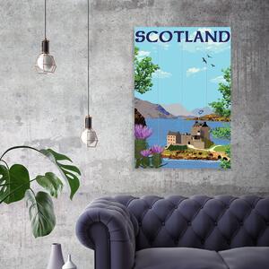 Scotland Wooden Wall Art Blue/Green