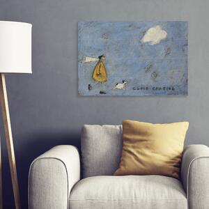 The Art Group Cloud Chasing Wooden Wall Art Blue/Yellow