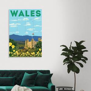Wales Wooden Wall Art Blue/Green
