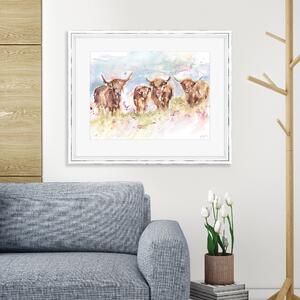 Highland Herd Framed Print Brown