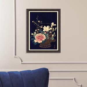 The Art Group Basket Of Flowers Framed Print Navy