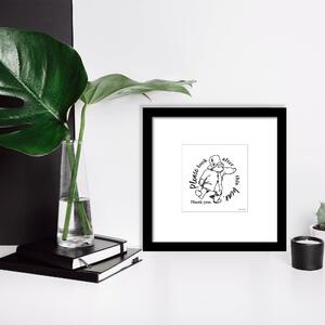 Please Look After This Bear Framed Print Black and white
