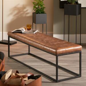 Pacific Arlo Dining Bench, Leather Brown