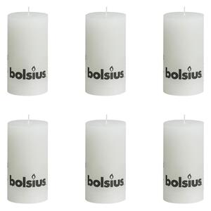 Bolsius Rustic Pillar Candle 130 x 68 mm White 6 pcs