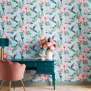 Paradise Luxe Light Blue Wallpaper