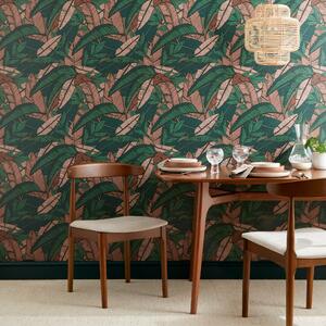 Vintage Tropical Jungle Green Wallpaper Green