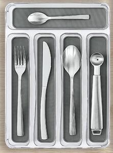 5 Compartment Cutlery Organiser Clear