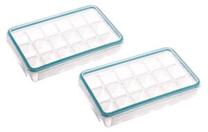 Set of 2 Clip & Lock Ice Cube Trays Clear