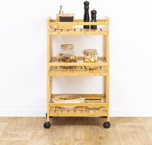 Linha Bamboo Square Kitchen Trolley Brown