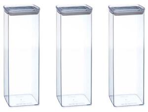 Set of 3 Air Tight Food Storage Boxes Clear