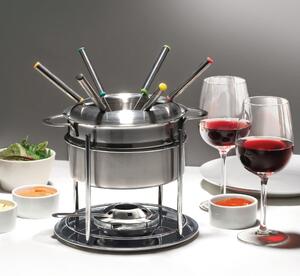 Stainless Steel 6 Person Fondue Set Silver