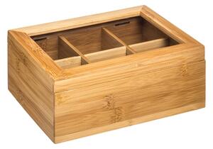 Bamboo Tea Storage Compartment Brown