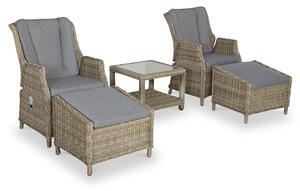 Wentworth Outdoor 2 Seater Reclining Seat Set w/ Footstools | Roseland