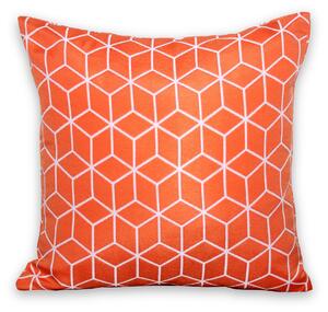 Geometric Outdoor Scatter Cushion, Blue Grey Orange | Roseland