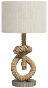 HOMCOM Nautical LED Desk Lamp: USB Port, Ambient Bedroom Light, Home Office Décor, Beige Aosom UK