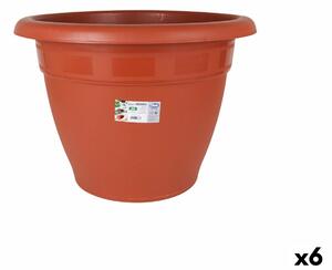 Plant pot Dem Squares Plastic Brown Ø 60 cm (6 Units)