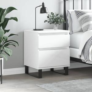 Bedside Cabinet High Gloss White 40x35x50 cm Engineered Wood