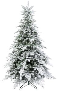 HOMCOM 5ft Prelit Snow Flocked Artificial Christmas Tree with Warm White LED Light and 931 Tips, Metal Base, Snowy Realistic Xmas Tree Aosom UK