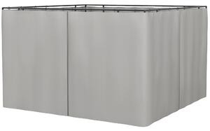 Outsunny 3 x 3(m) Universal Gazebo Sidewall Set with 4 Panels, Hooks/C-Rings Included for Pergolas & Cabanas, Light Grey Aosom UK