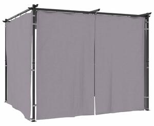 Gazebo with Curtains 3x3 m Anthracite Steel