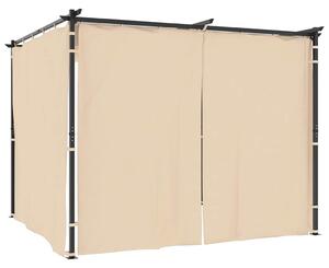 Gazebo with Curtains 3x3 m Cream Steel