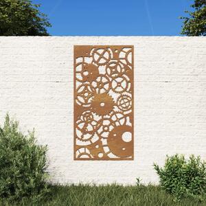 Garden Wall Decoration 105x55 cm Corten Steel Gear Wheel Design