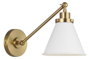 Wellfleet Wall Light White & Brass, Light, Matte White & Burnished Brass - Andrew Martin