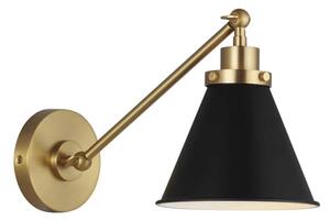 Wellfleet Wall Light Black & Brass, Light, Midnight Black & Burnished Brass - Andrew Martin