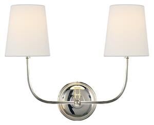 Vendome Double Wall Light Nickel, Light, Double, Polished Nickel - Andrew Martin