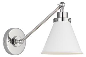 Wellfleet Wall Light White & Nickel, Light, Matte White & Polished Nickel - Andrew Martin