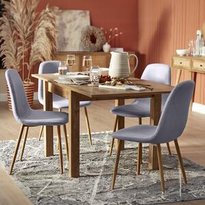 Kubu Extending Dining Table and 4 Ludlow Chairs - Grey